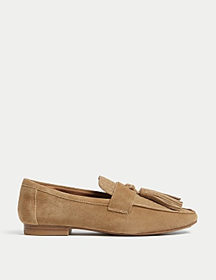 Suede Tassel Flat Loafers