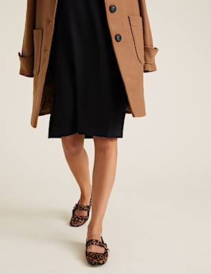 Leopard Print Square Toe Ballet Pumps