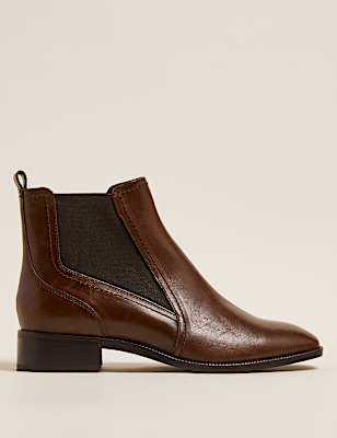 Wide Fit Leather Chelsea Ankle Boots