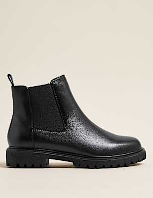 Wide Fit Leather Chelsea Ankle Boots