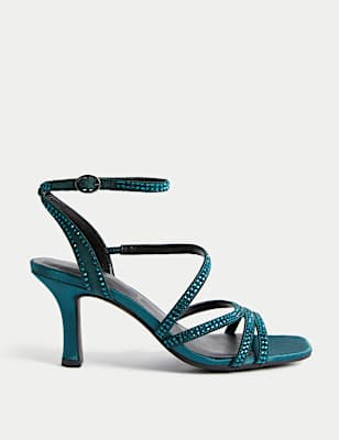 Wide Fit Ankle Strap Stiletto Heel Sandals