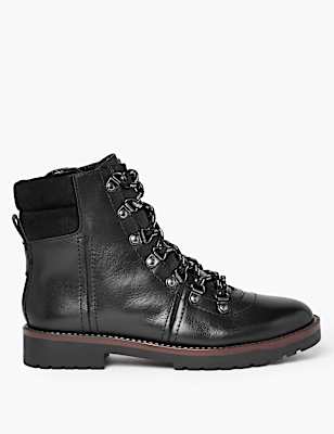 Leather Hiker Ankle Boots