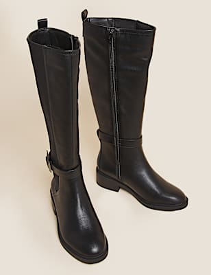 Buckle Knee High Boots