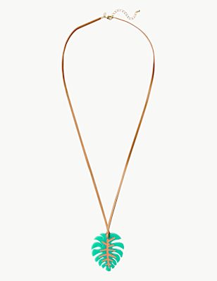Palm Leaf Pendant Necklace