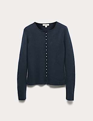 Soft Touch Button Through Fitted Cardigan