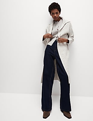 Ribbed Longline Cardigan with Alpaca Wool