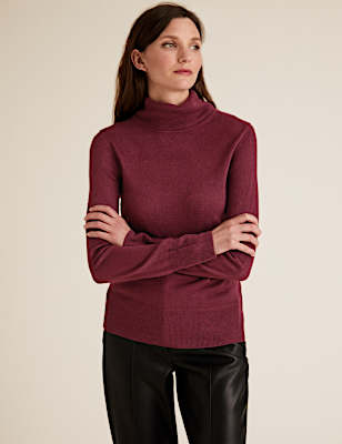 Supersoft Textured Roll Neck Jumper