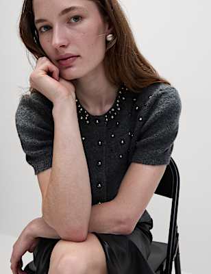 Embellished Cropped Cardigan