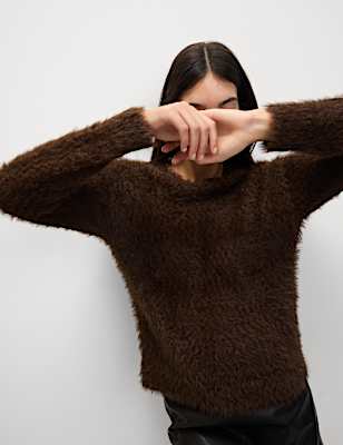 Textured Crew Neck Jumper