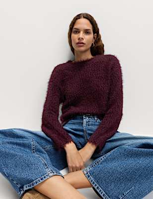 Textured Crew Neck Jumper