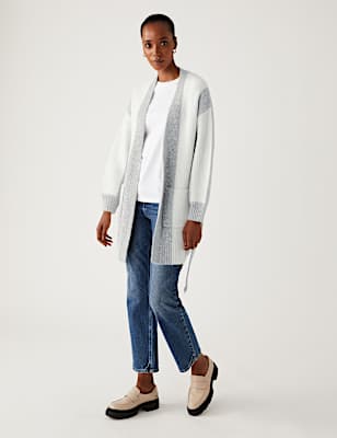 Recycled Blend Striped V-Neck Cardigan