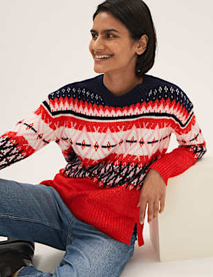 Fair Isle Crew Neck Relaxed Jumper