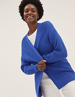 Cotton Rich Edge to Edge Relaxed Cardigan