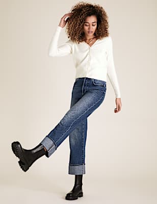 Cotton V-Neck Button Front Cardigan