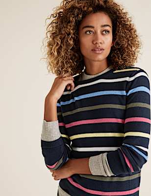 Supersoft Striped Crew Neck Jumper