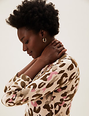 Supersoft Animal Print Crew Neck Jumper