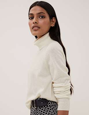 Pure Cashmere Roll Neck Jumper