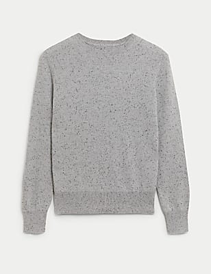 Pure Cashmere Textured Crew Neck Jumper