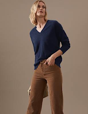 Pure Cashmere V-Neck Relaxed Jumper