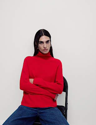 Ribbed Roll Neck Jumper