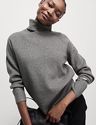 Ribbed Roll Neck Jumper