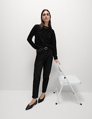 Soft Touch Embellished Crew Neck Jumper