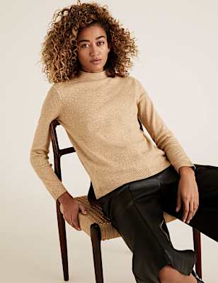 Soft Touch Funnel Neck Relaxed Jumper