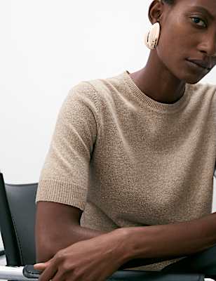 Merino Wool Rich Knitted Top with Cashmere