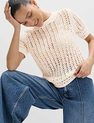 Cotton Rich Textured Knitted Top