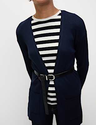 Ribbed Edge to Edge Longline Cardigan