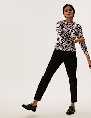 Animal Print Crew Neck Jumper