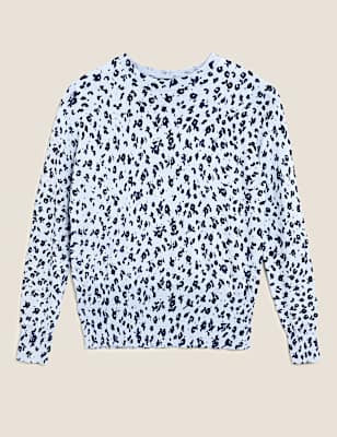 Floral Crew Neck Fitted Jumper