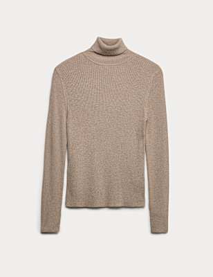Ribbed Roll Neck Jumper