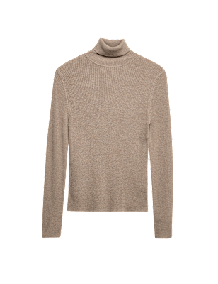Ribbed Roll Neck Jumper