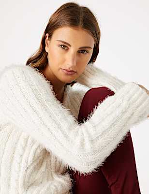 Textured V-Neck Jumper