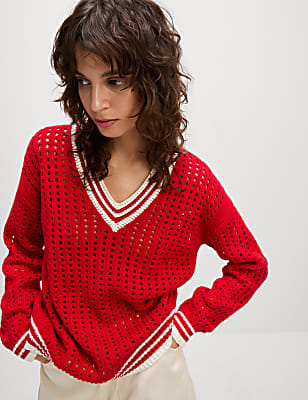 Cotton Rich Textured Tipped Detail Jumper