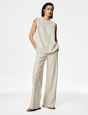 Cotton Rich Pointelle Knitted Vest