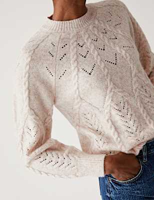 Cable Knit Pointelle Jumper