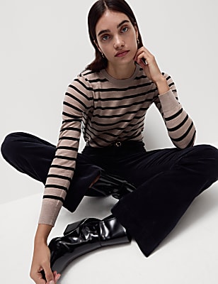 Pure Merino Wool Striped Jumper