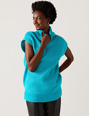 Recycled Blend Ribbed Knitted Vest