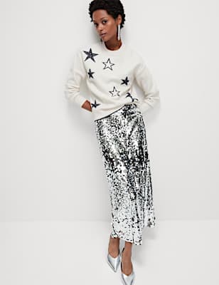 Star Crew Neck Relaxed Fit Jumper