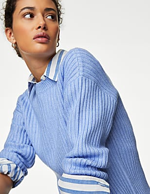 Ribbed Crew Neck Jumper