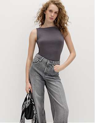 Cotton Rich Slash Neck Slim Fit Vest