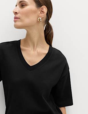 Pure Cotton Heavyweight V-Neck T-Shirt