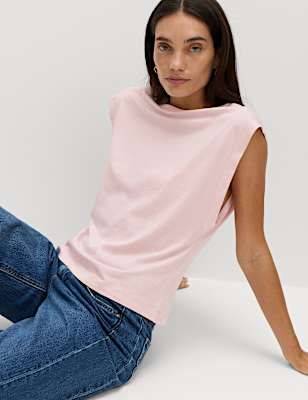 Pure Cotton Cap Sleeve T-Shirt