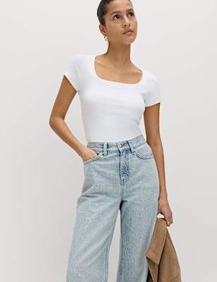 Cotton Rich Premium Square Neck Top