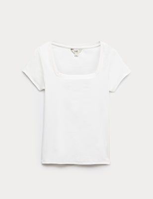 Cotton Rich Premium Square Neck Top