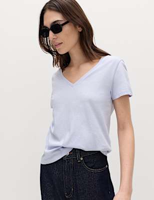 Pure Cotton V-Neck T-Shirt