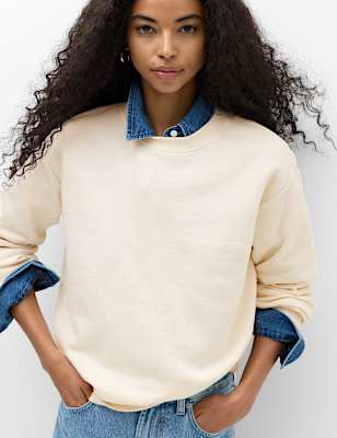 Cotton Rich Crew Neck Sweatshirt