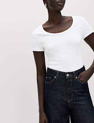 Cotton Rich Scoop Neck Slim Fit T-Shirt